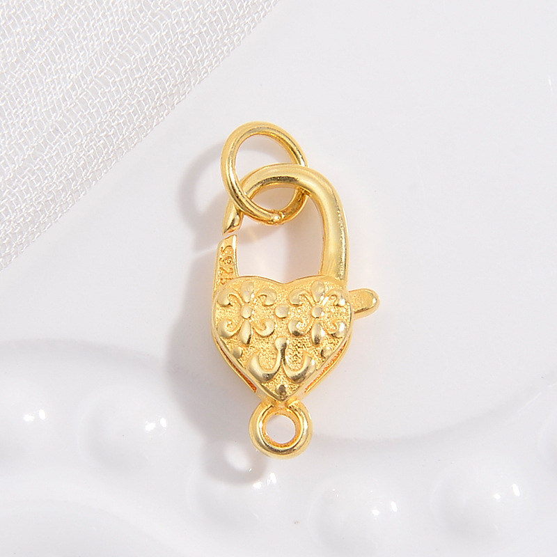 Gold love petal lobster clasp