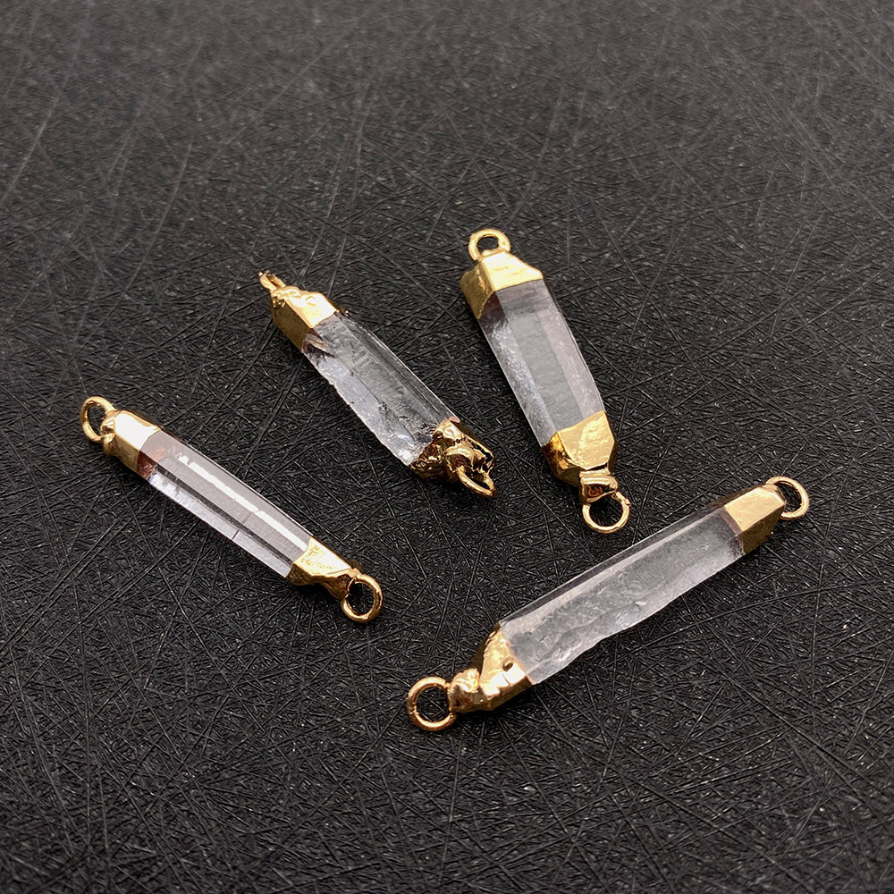 White Crystal Gold Double Hole