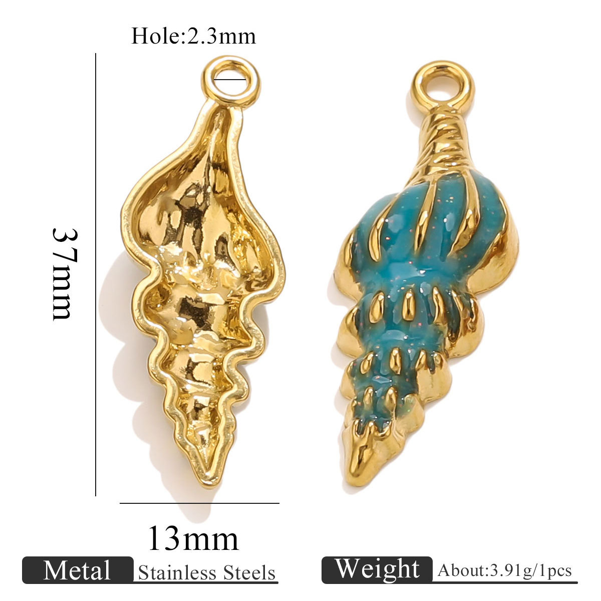 金色滴油海螺款式1-蓝色