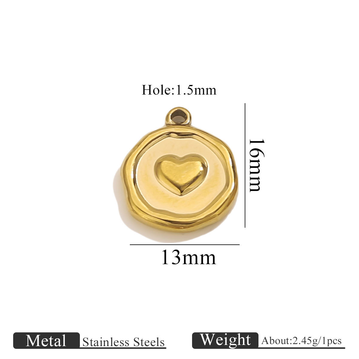 Golden small pendant-love