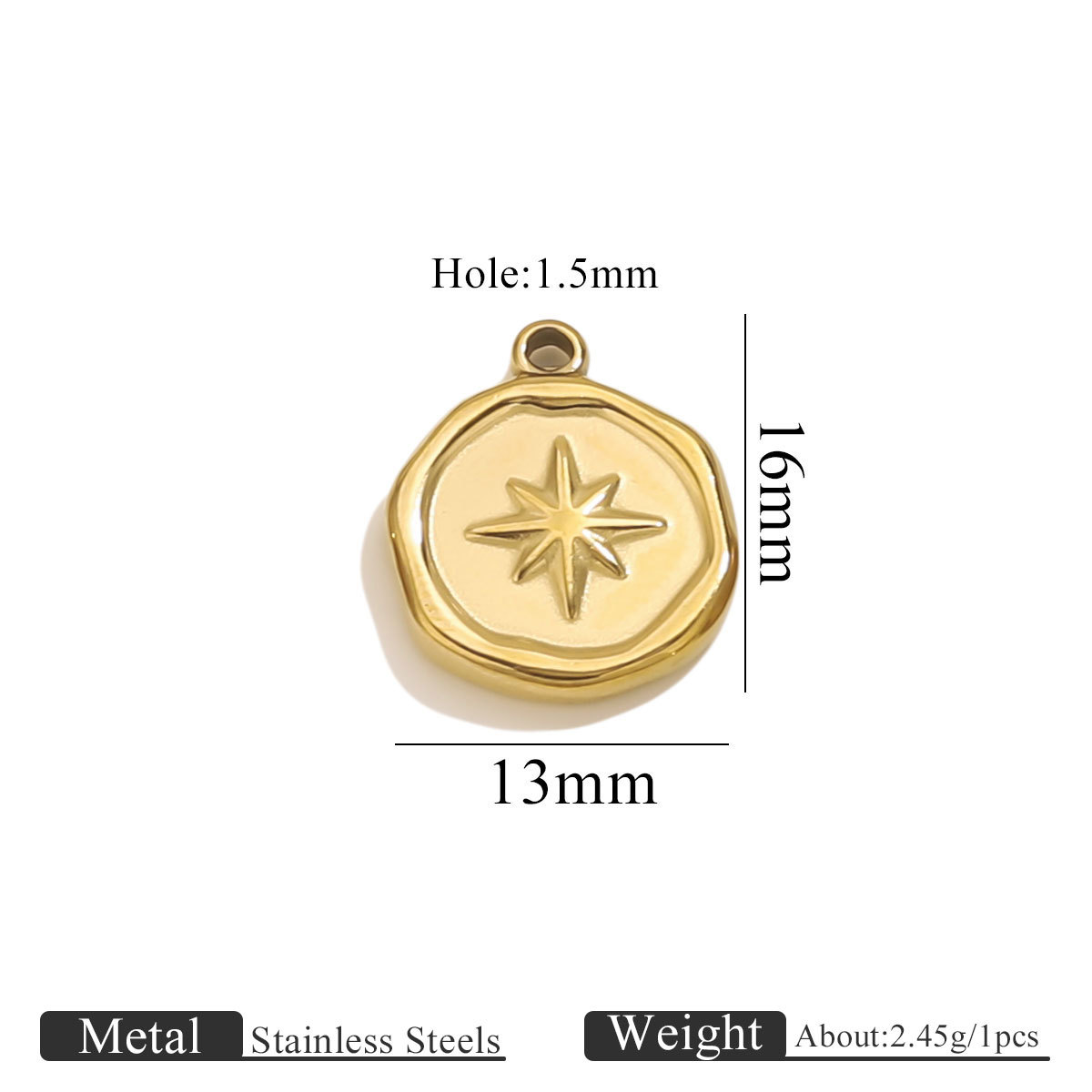 Golden small pendant-eight-pointed star