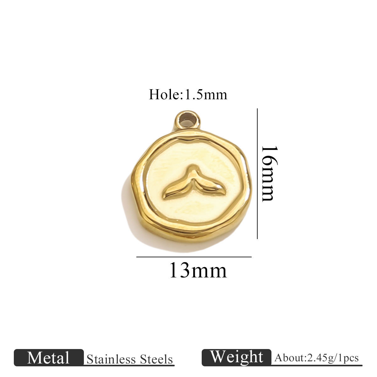 Golden small pendant-fish tail
