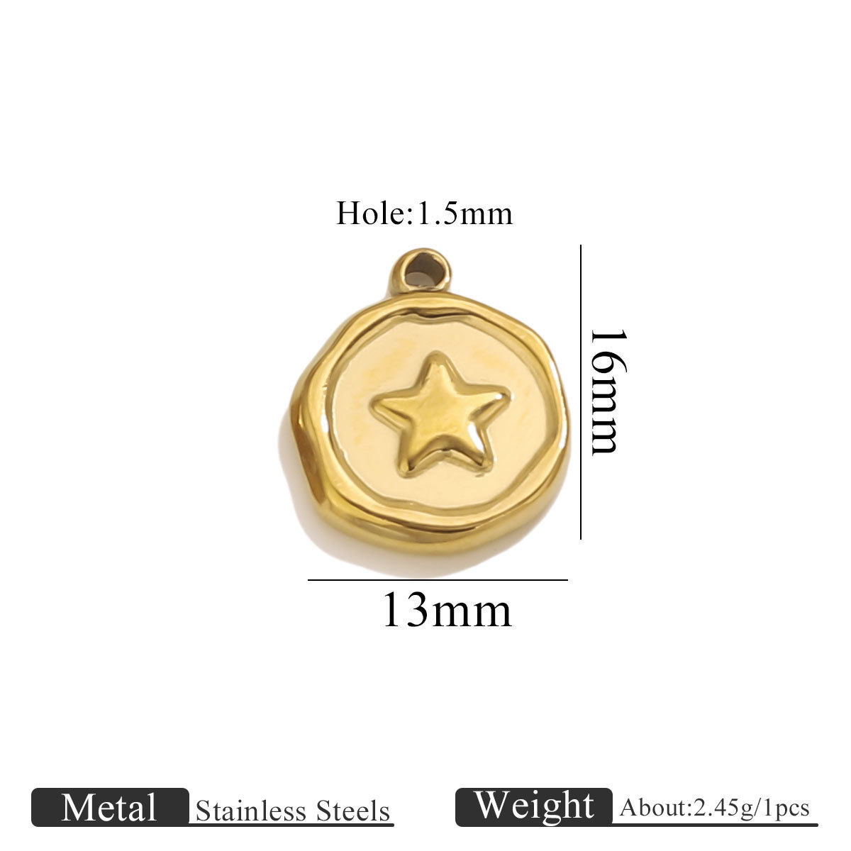 Golden small pendant-five-pointed star
