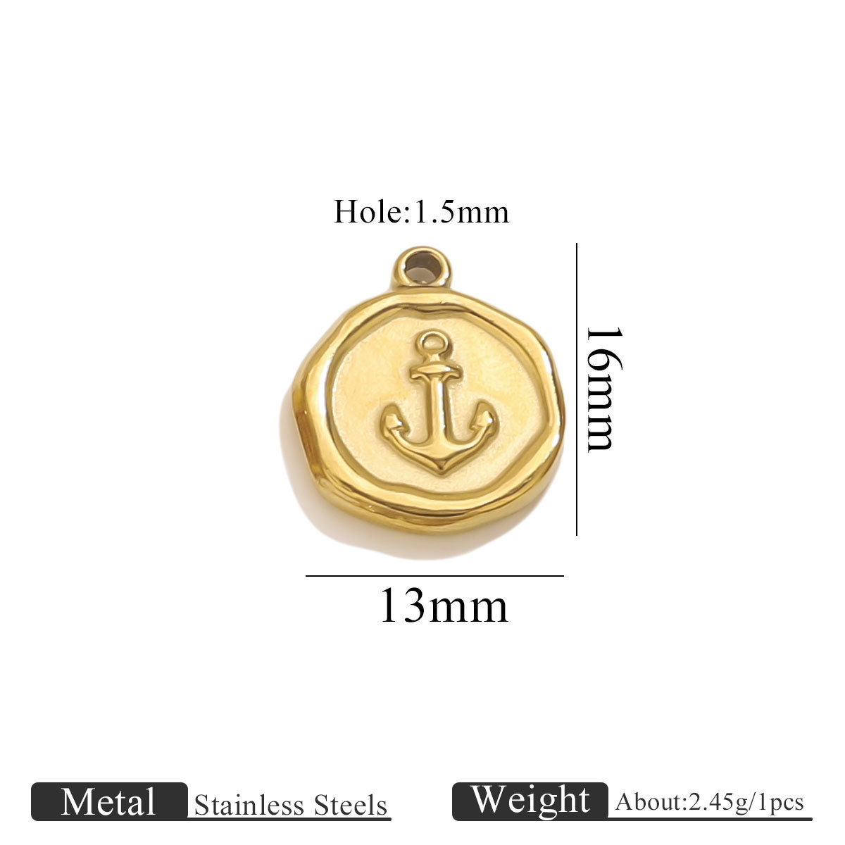 Golden small pendant-anchor