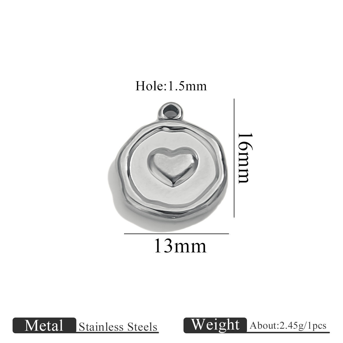 Steel color small pendant-love