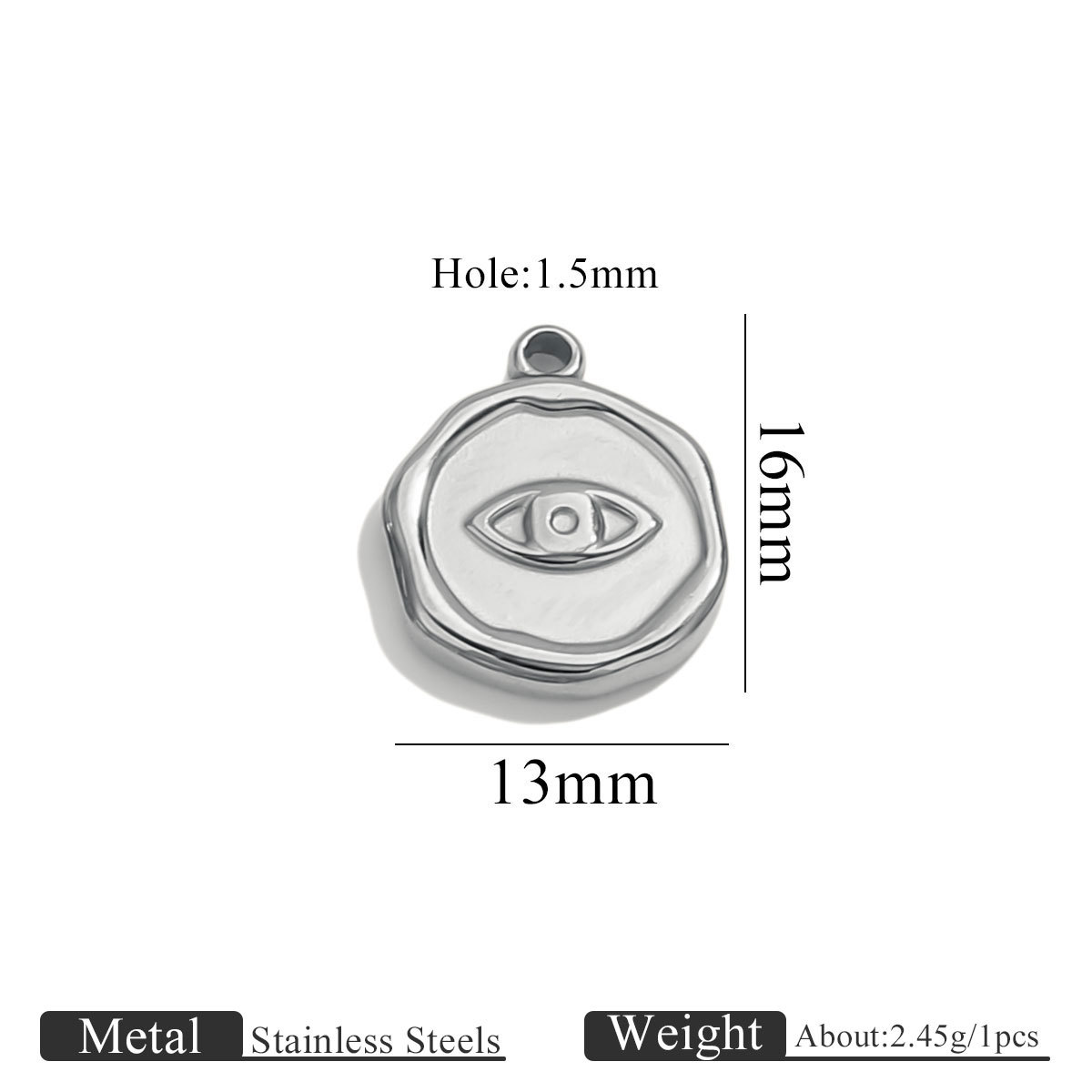 Steel color small pendant-eyes