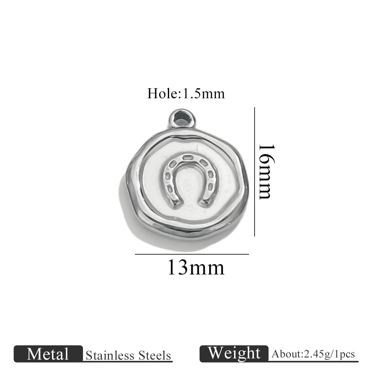 Steel color small pendant-u shape