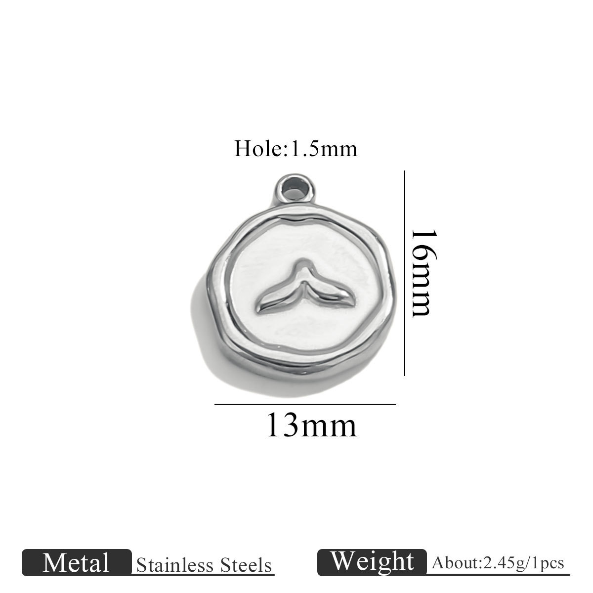 Steel color small pendant-fish tail