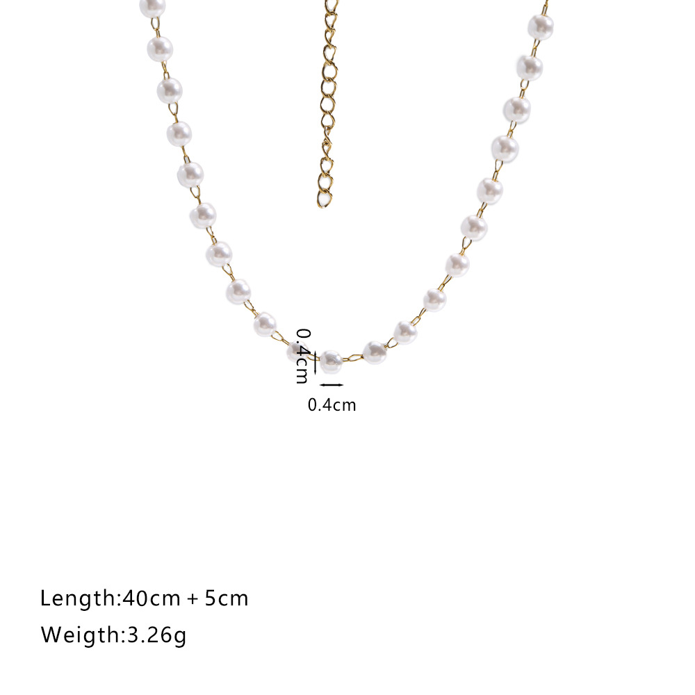 Gold pearl necklace 40 5-4mm pearls