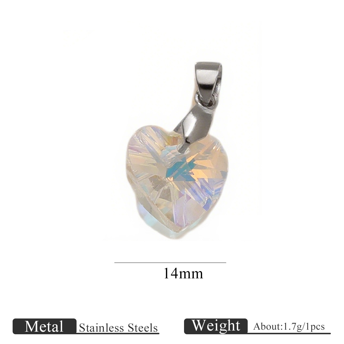 Steel color-peach heart