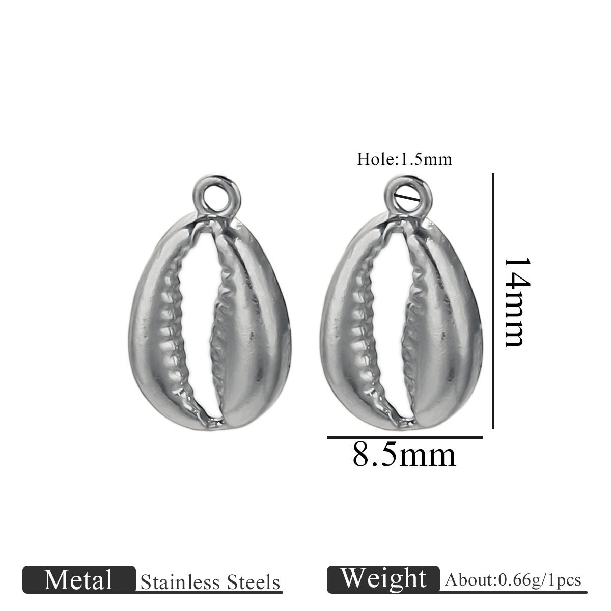 Steel color small pendant-shell