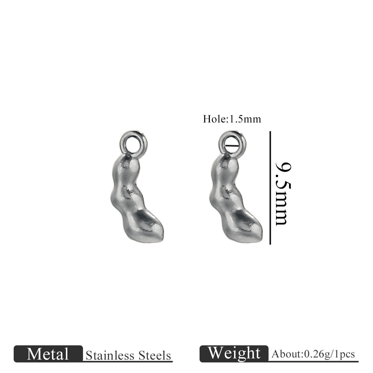 Steel color small pendant-bean