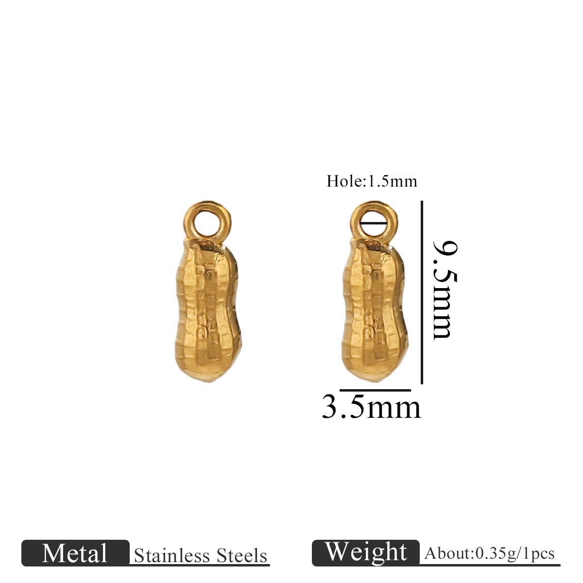 Golden small pendant-peanut