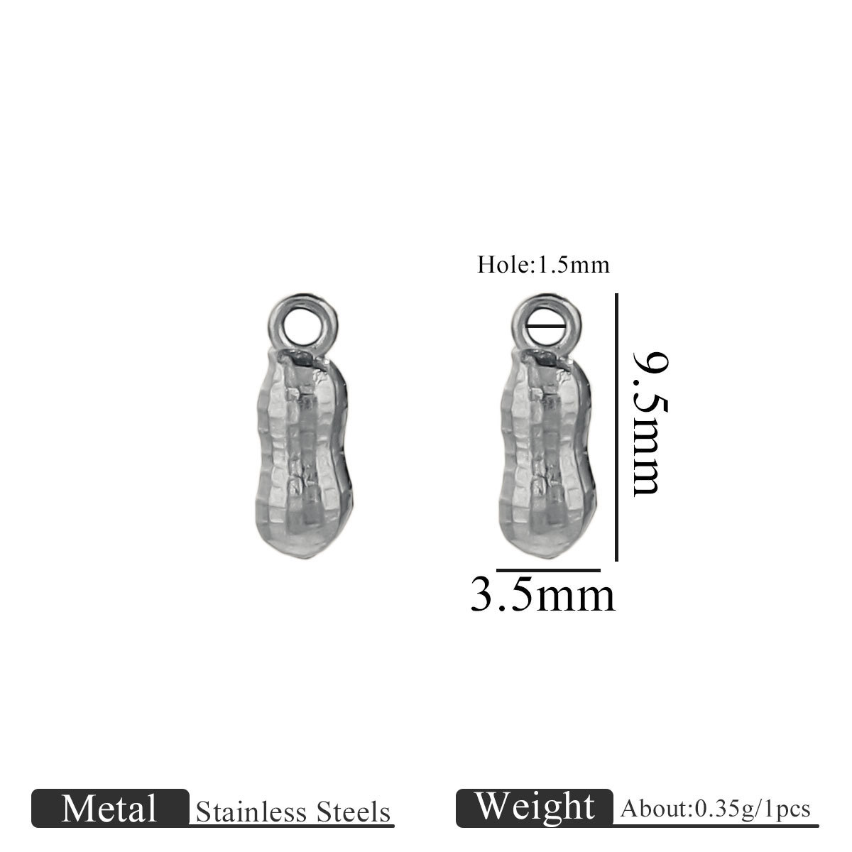 Steel color small pendant-peanut