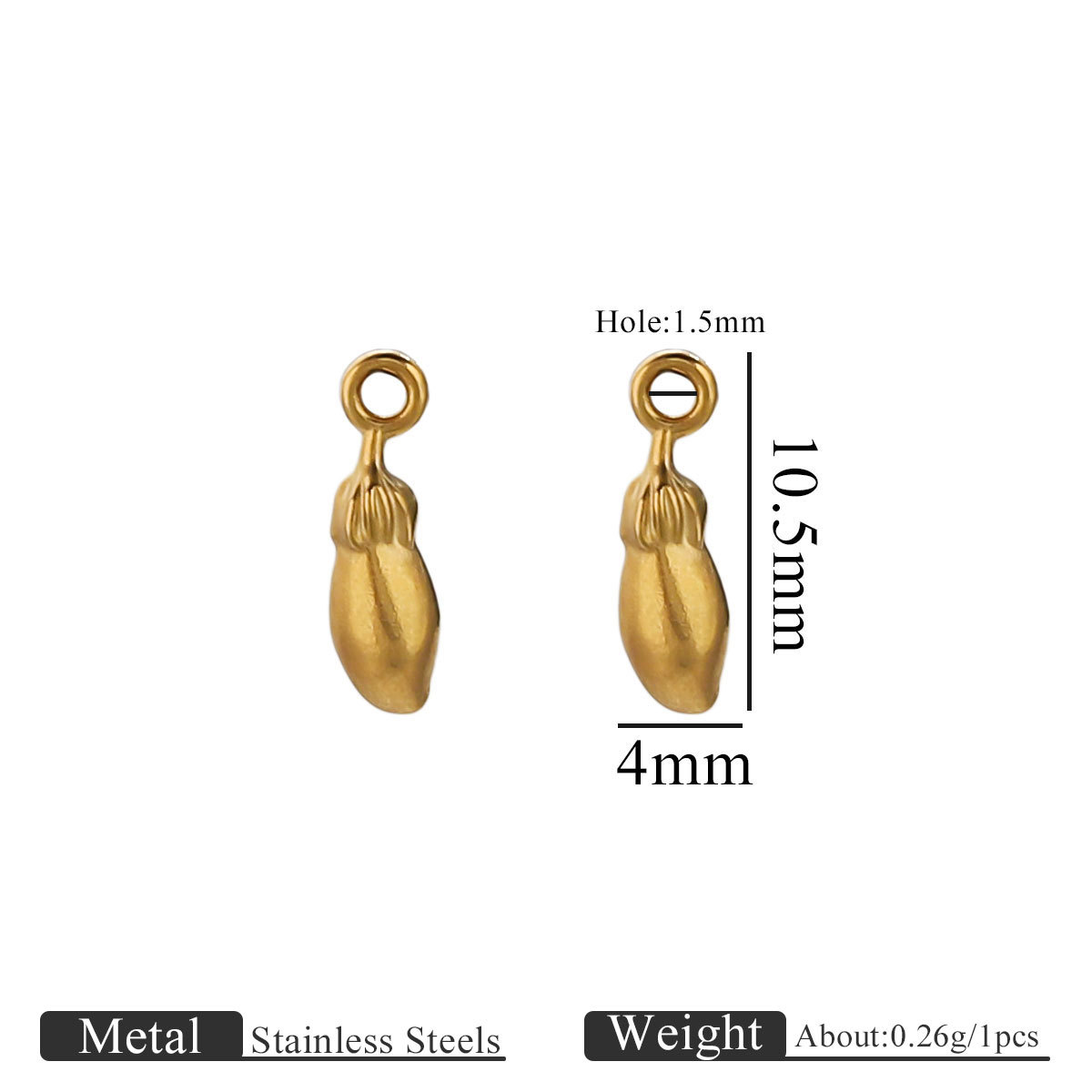 Golden small pendant-eggplant