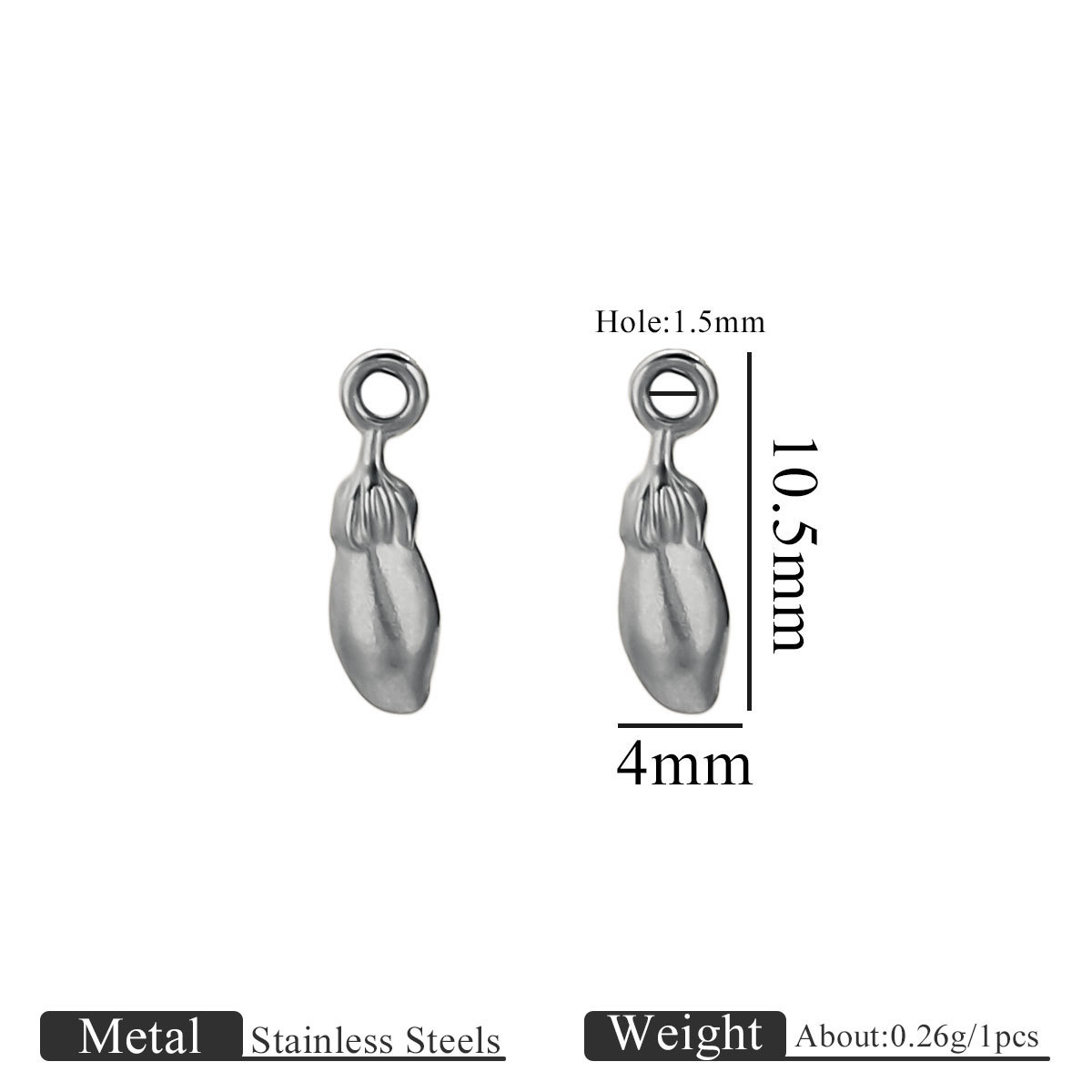 Steel color small pendant-eggplant