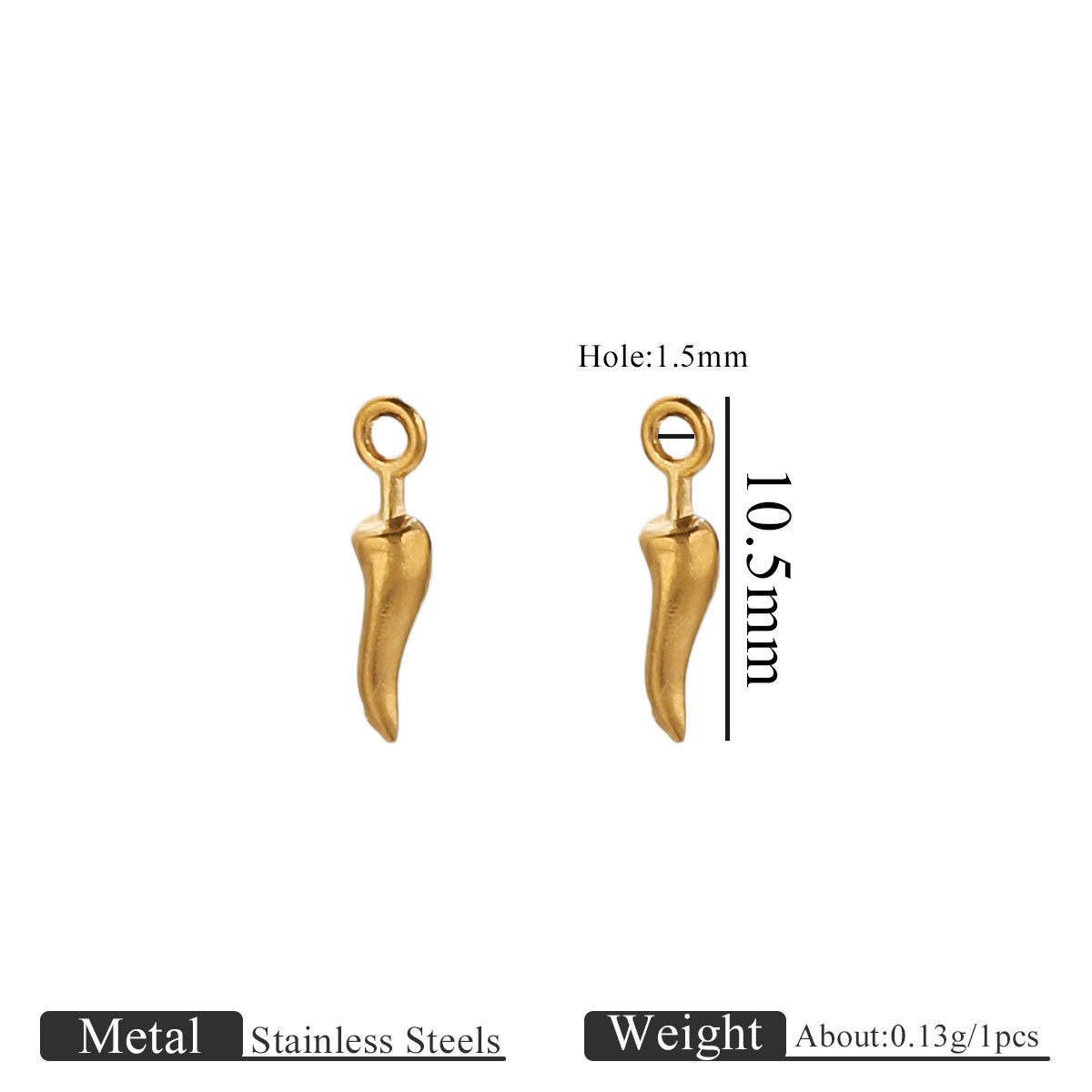 Golden small pendant-chili