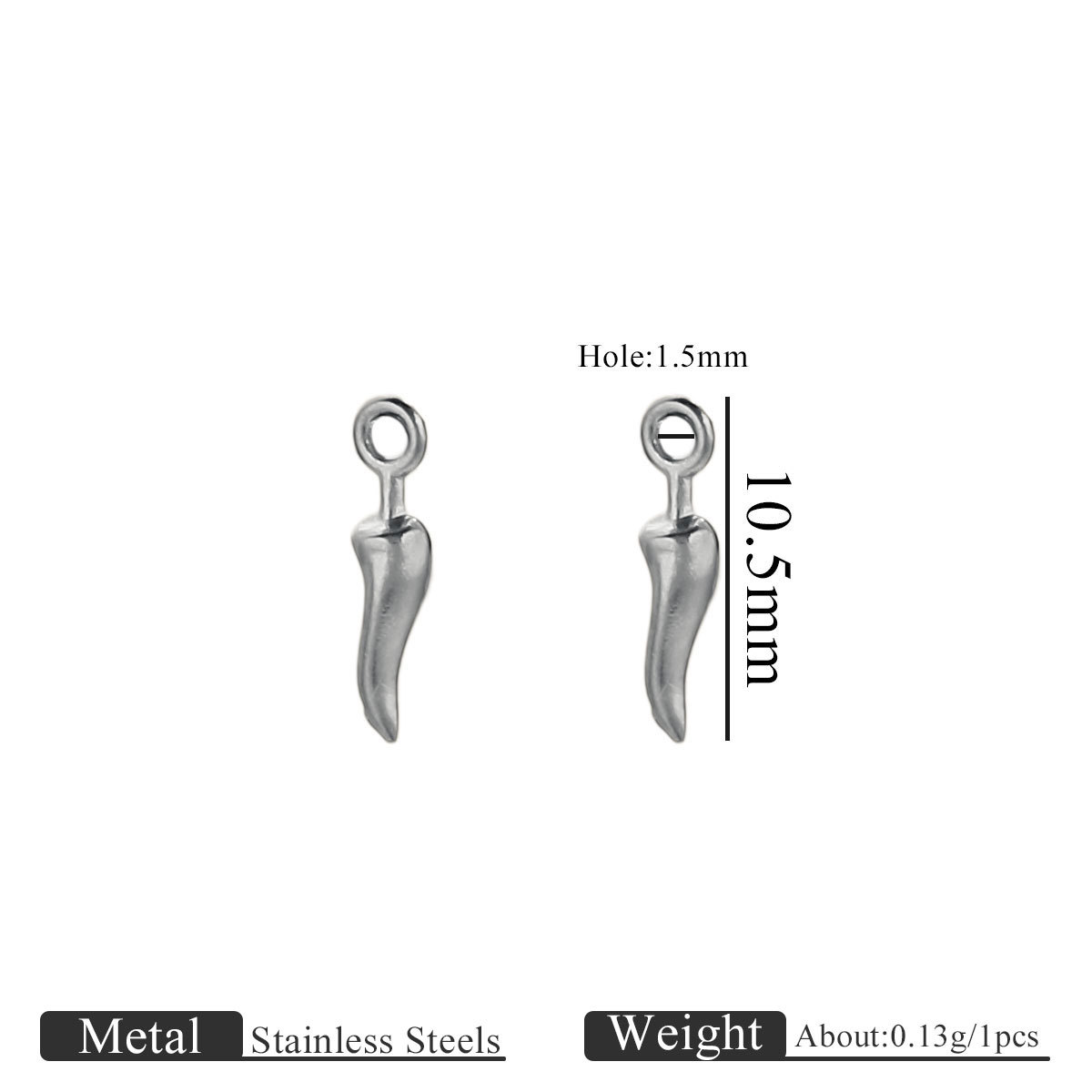 Steel color small pendant-chili