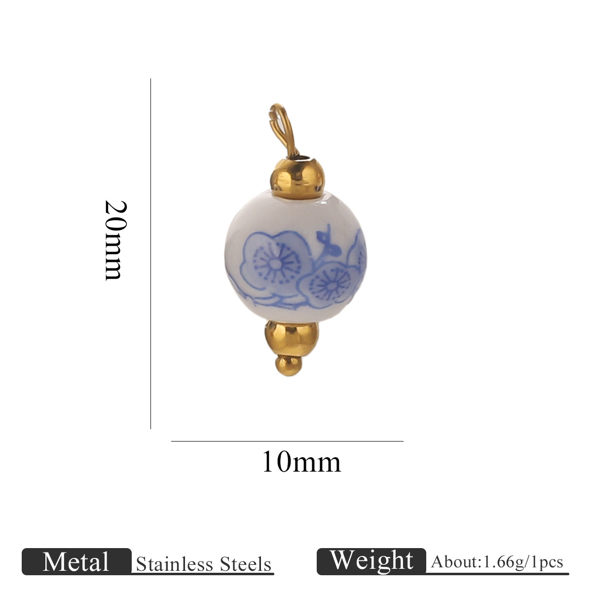 Light blue plum blossom 10mm