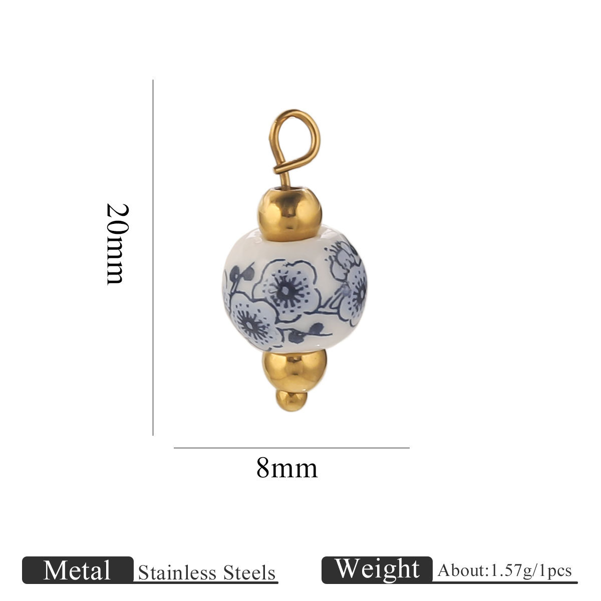 Dark blue plum blossom 8mm