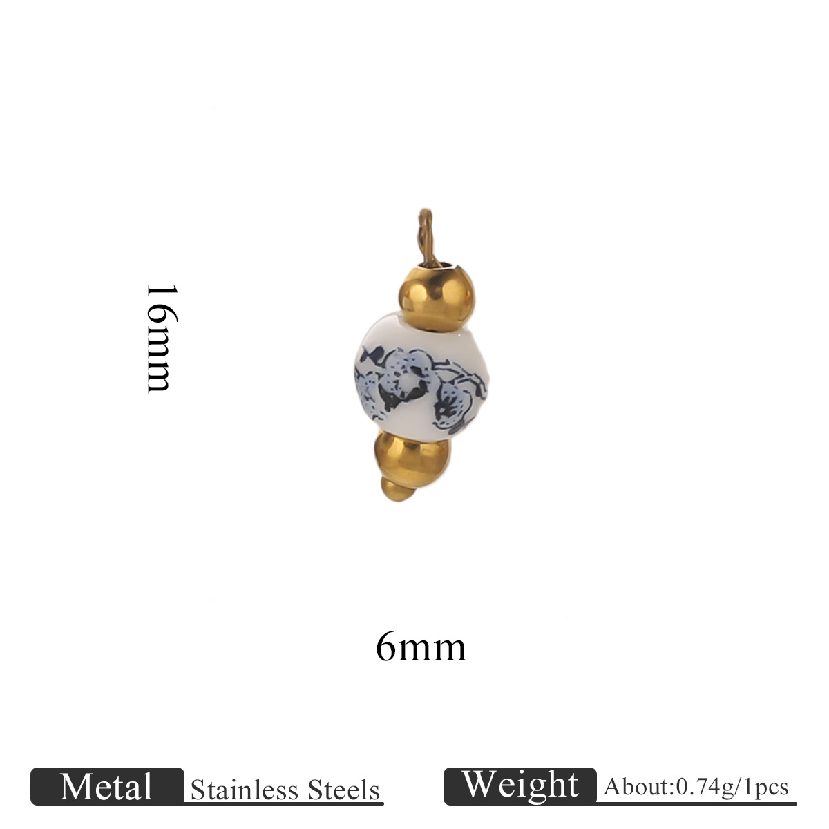 Dark blue plum blossom 6mm