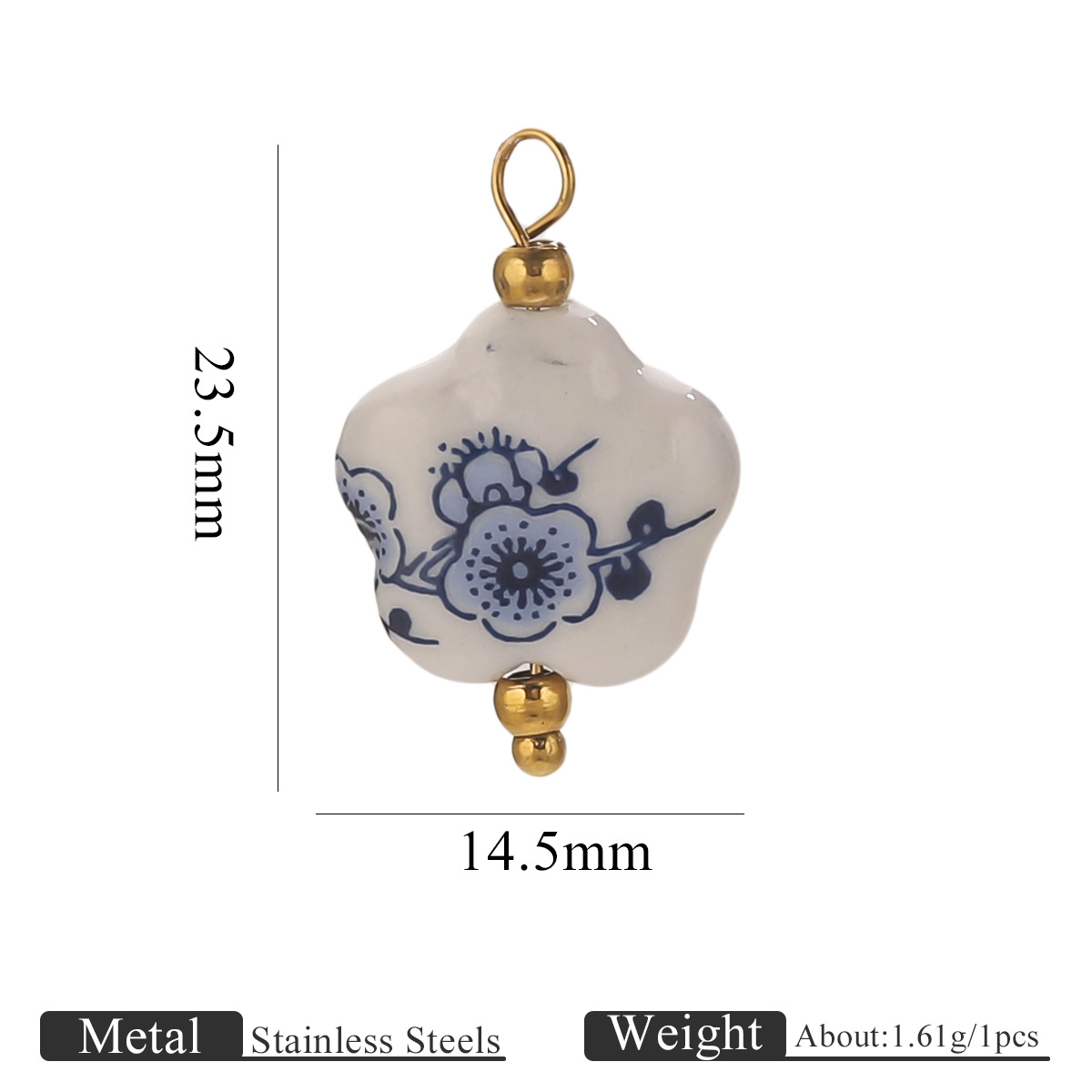 Dark blue plum blossom-flower 14.5*6mm