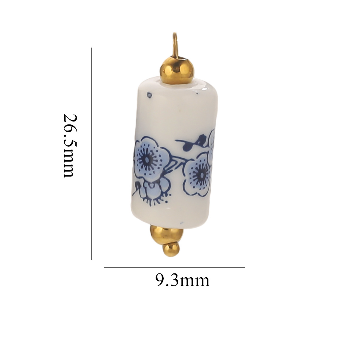 Dark blue plum blossom 9.3*17mm straight tube