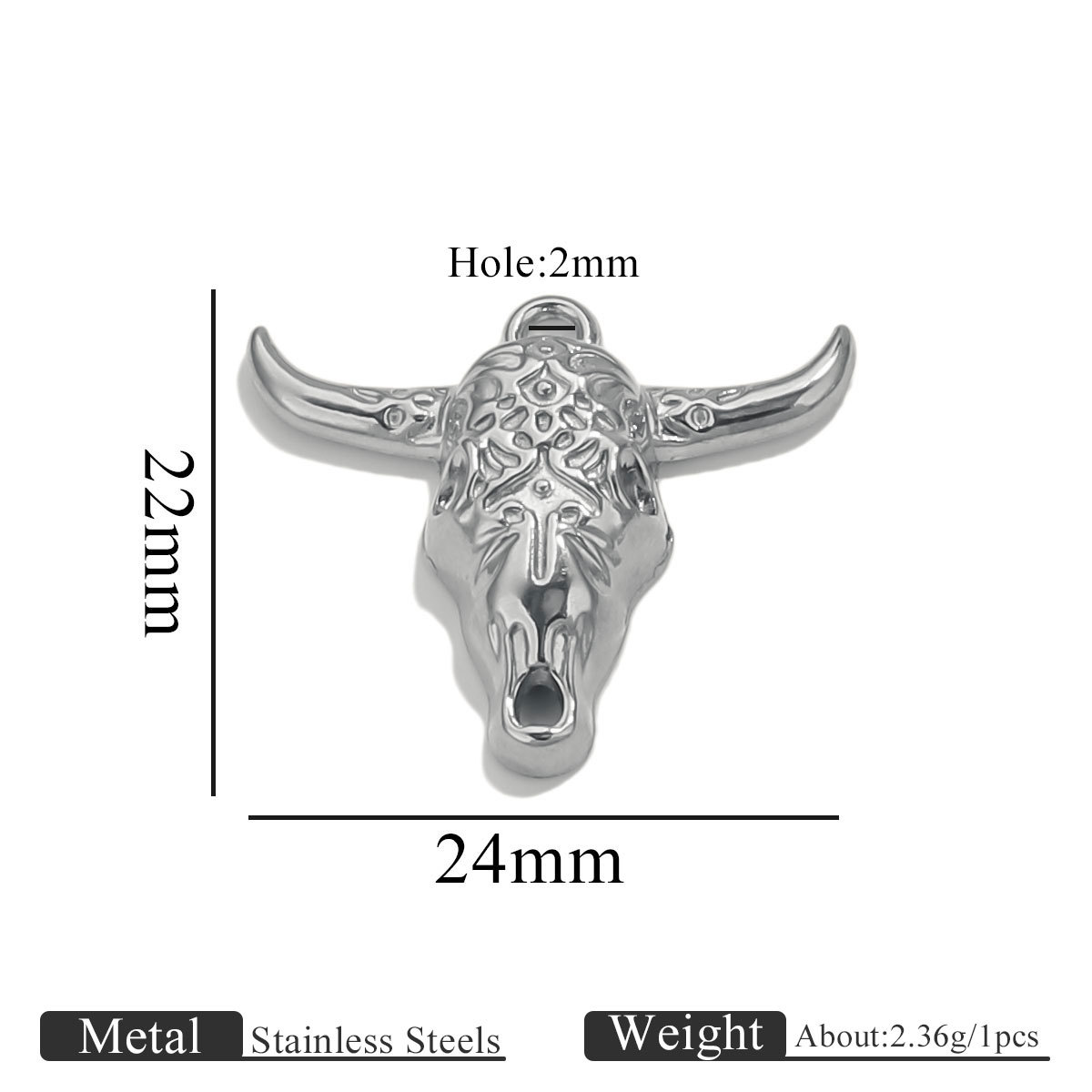 Horn pendant-1036-steel color