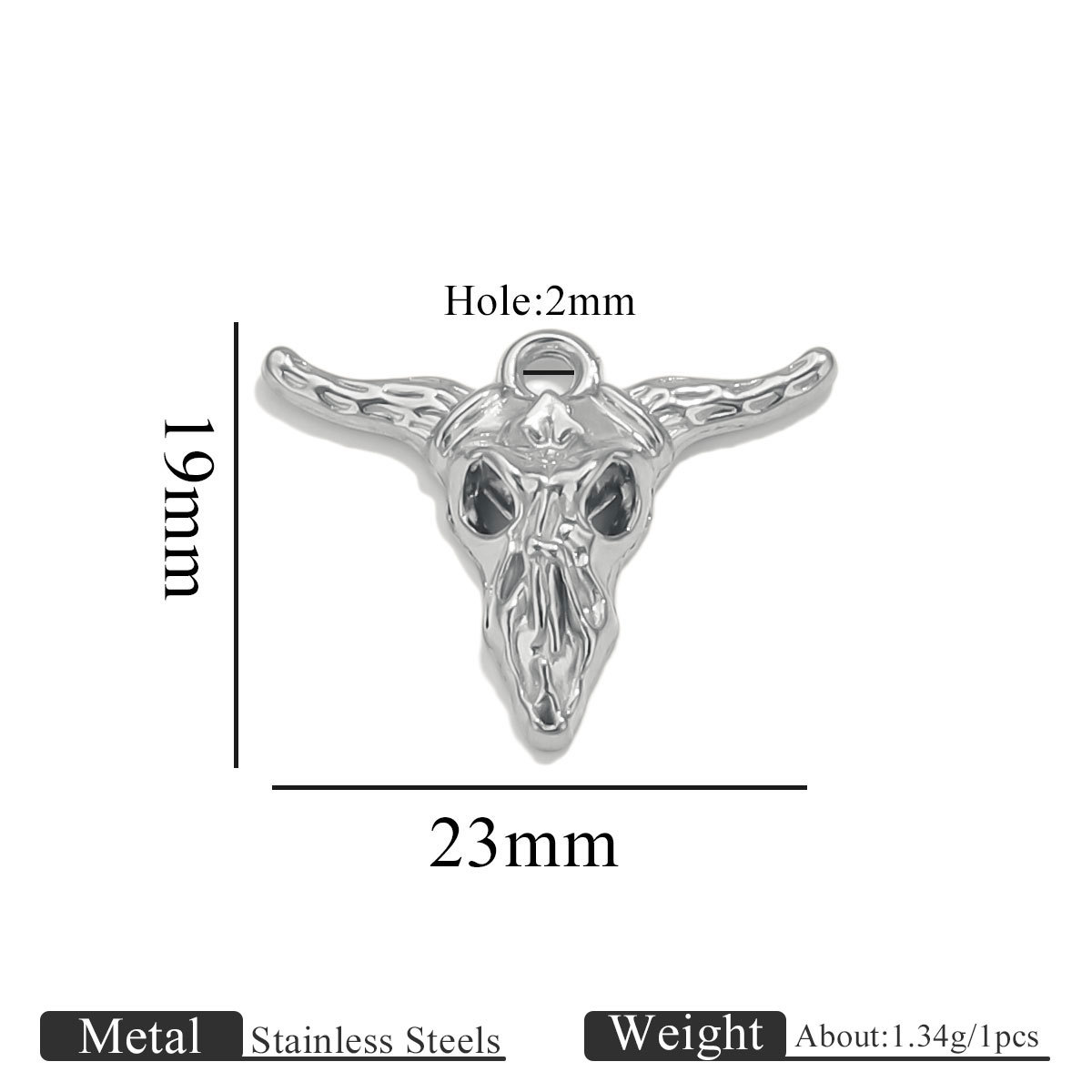 Horn pendant-1032-steel color