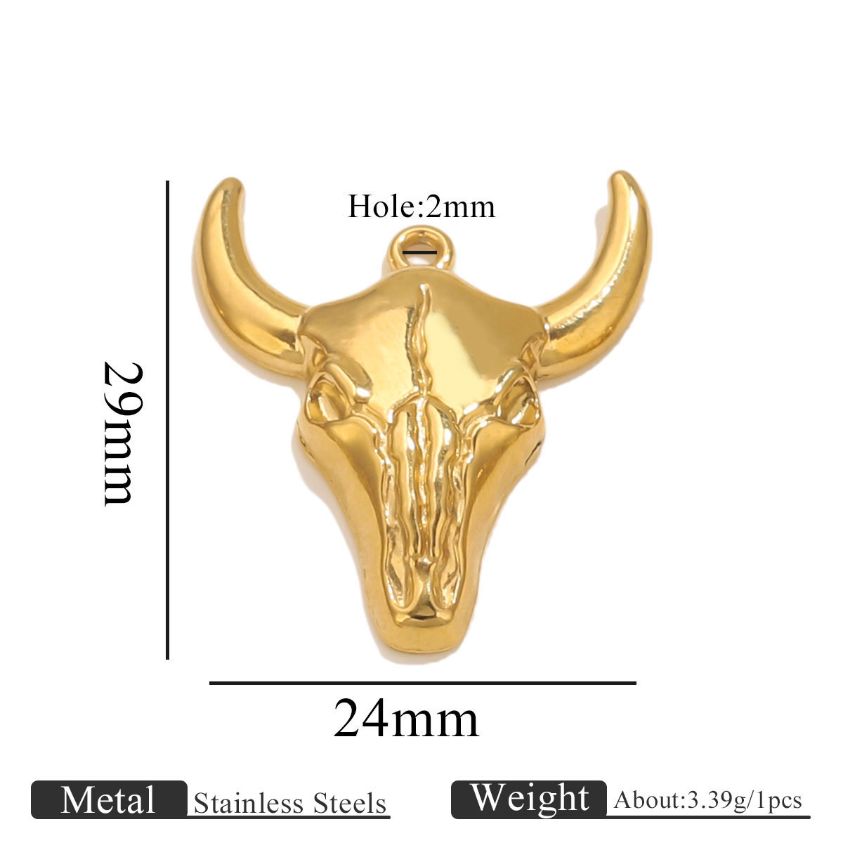 Horn pendant-1034-gold