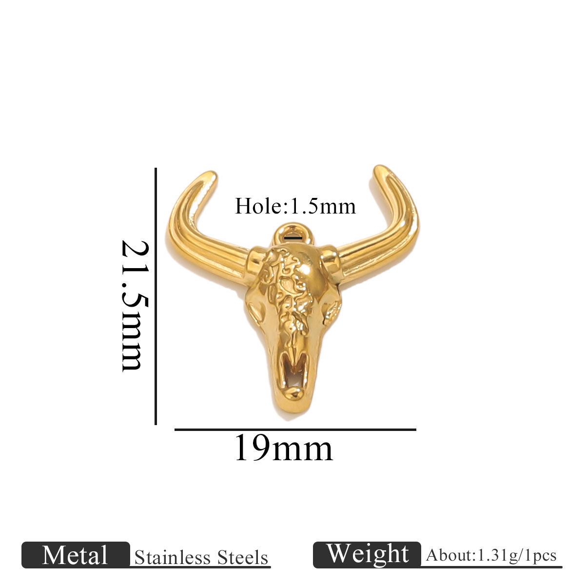 Horn pendant-1031-gold