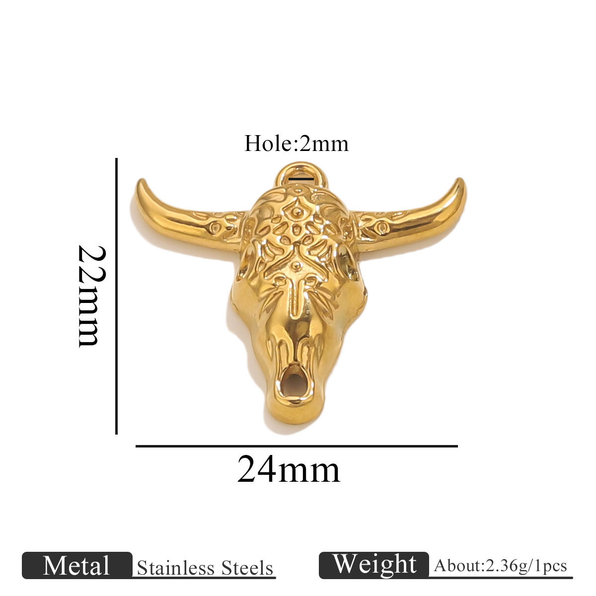 Horn pendant-1036-gold