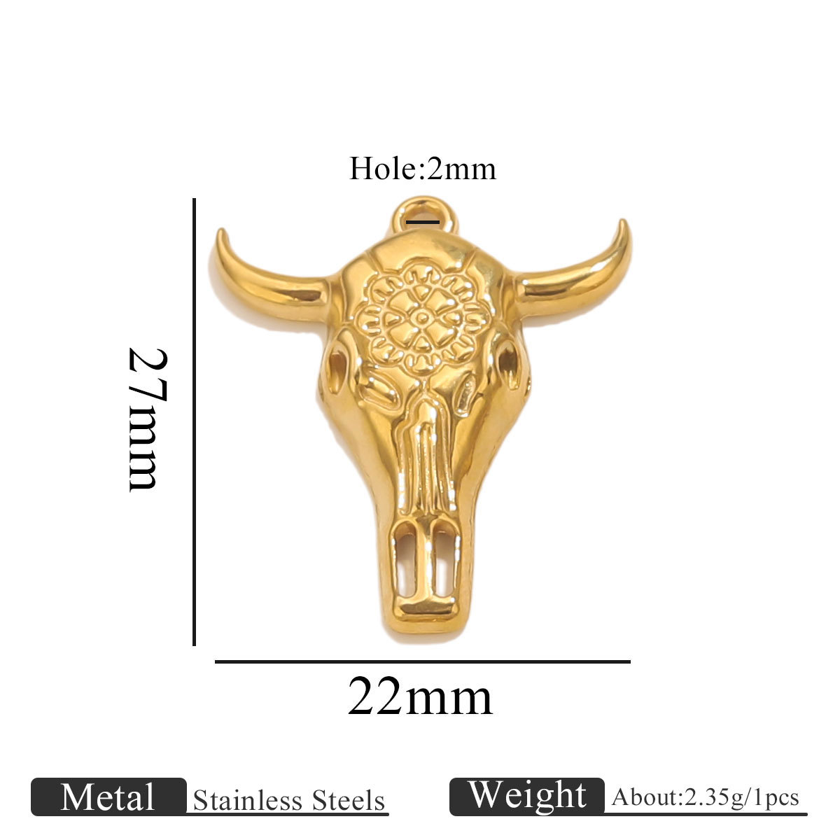 Horn pendant-1035-gold