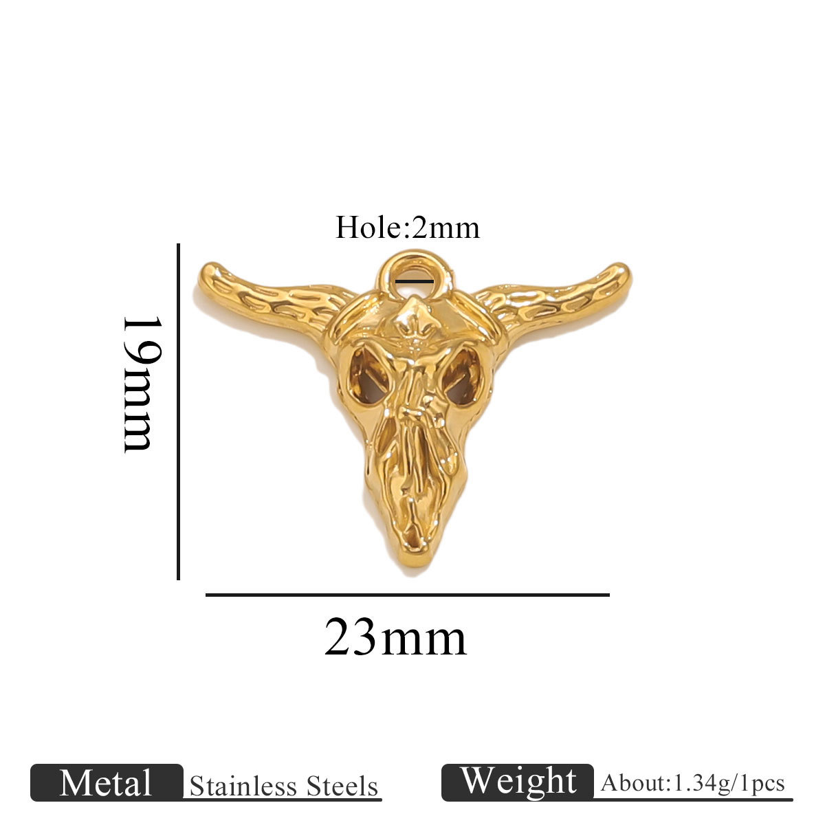 Horn pendant-1032-gold