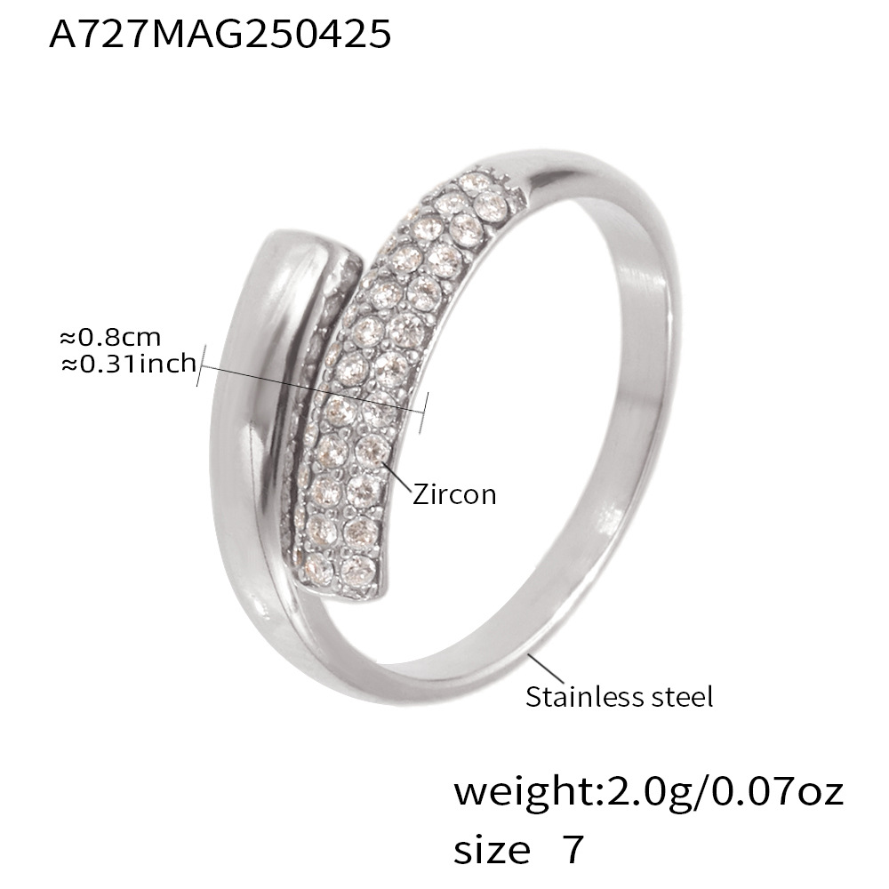 A727-steel color 5a zircon ring-no. 7