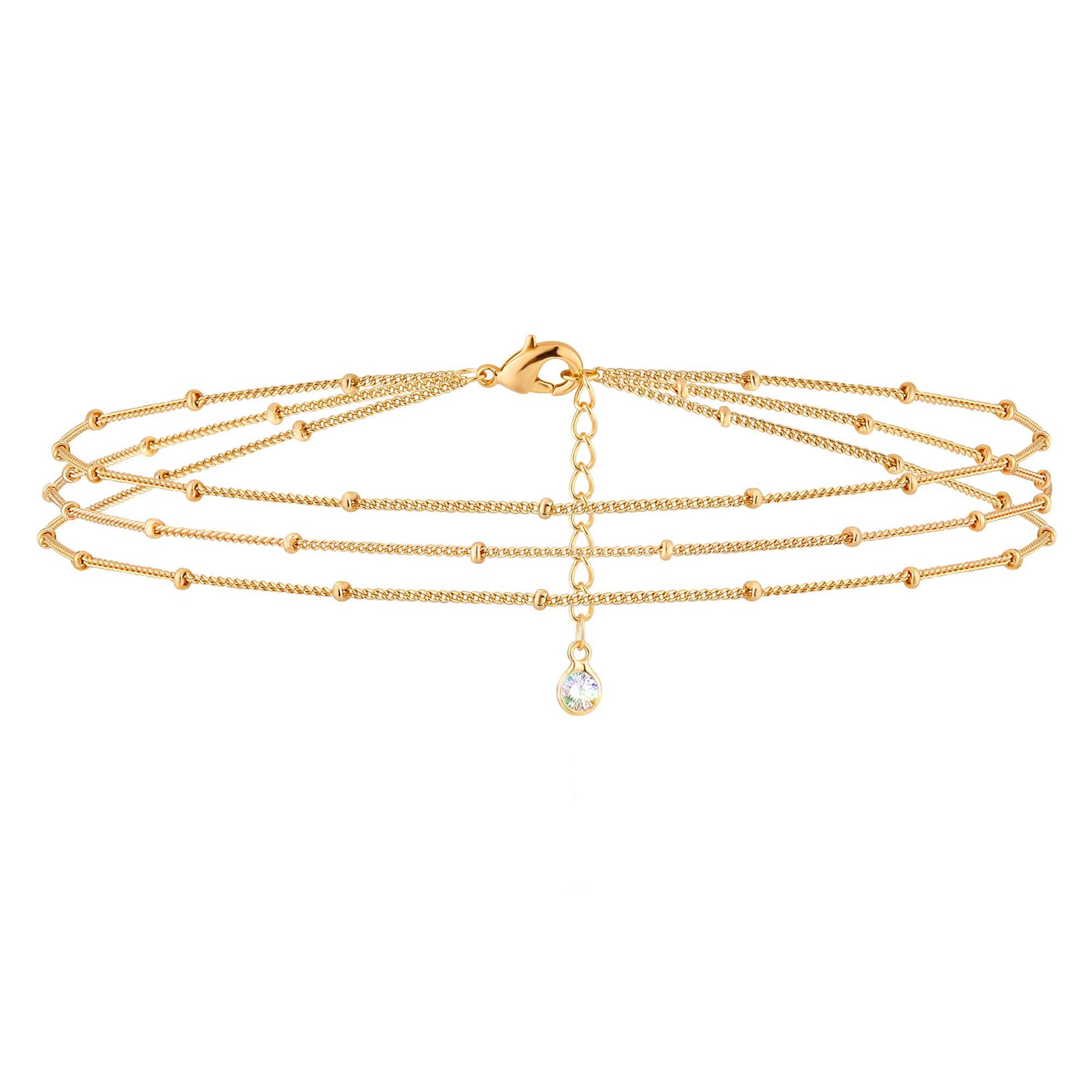 21 /5cm anklet gold three layers