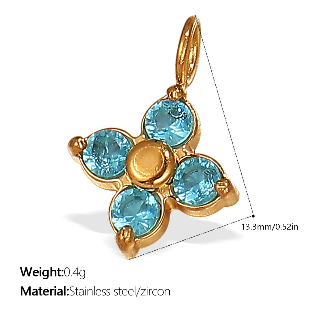 Pj392beg blue zirconium gold pendant