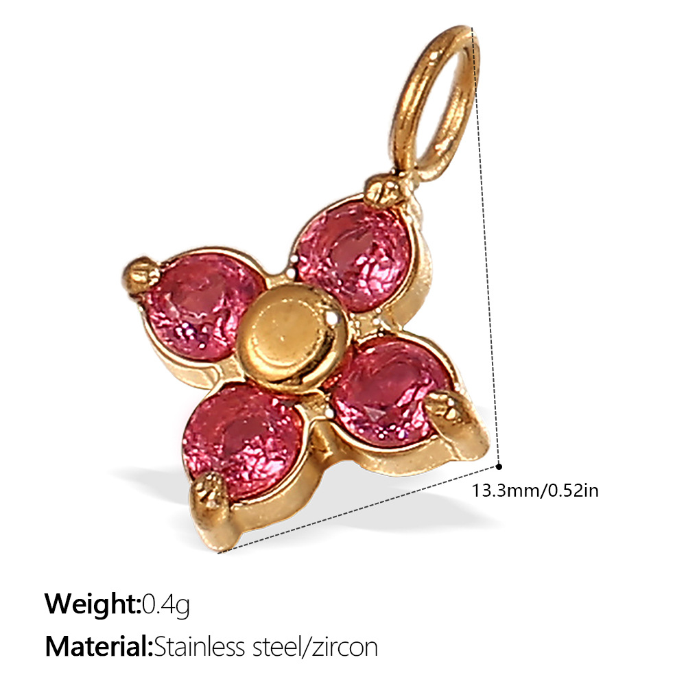Pj392pkg pink zirconium gold pendant