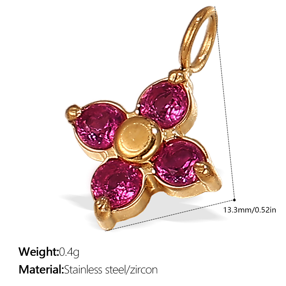 Pj392rrg rose red zirconium gold pendant