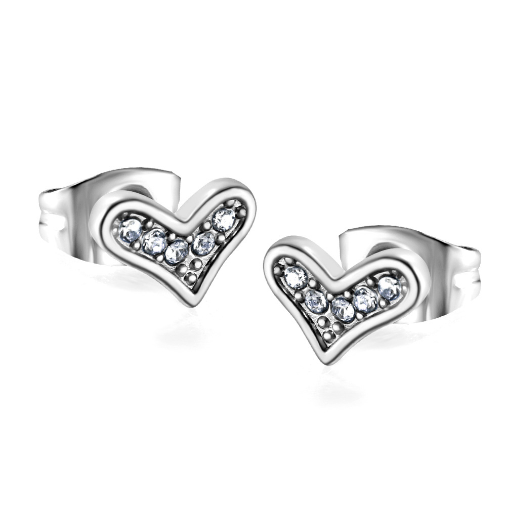 Crooked cut rhinestone stud earrings EA138502S