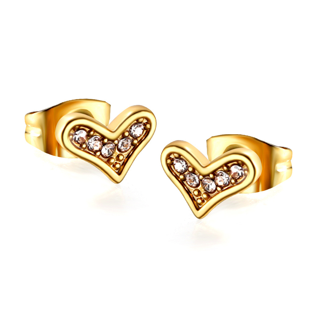 Crooked cut rhinestone stud earrings EA138502G