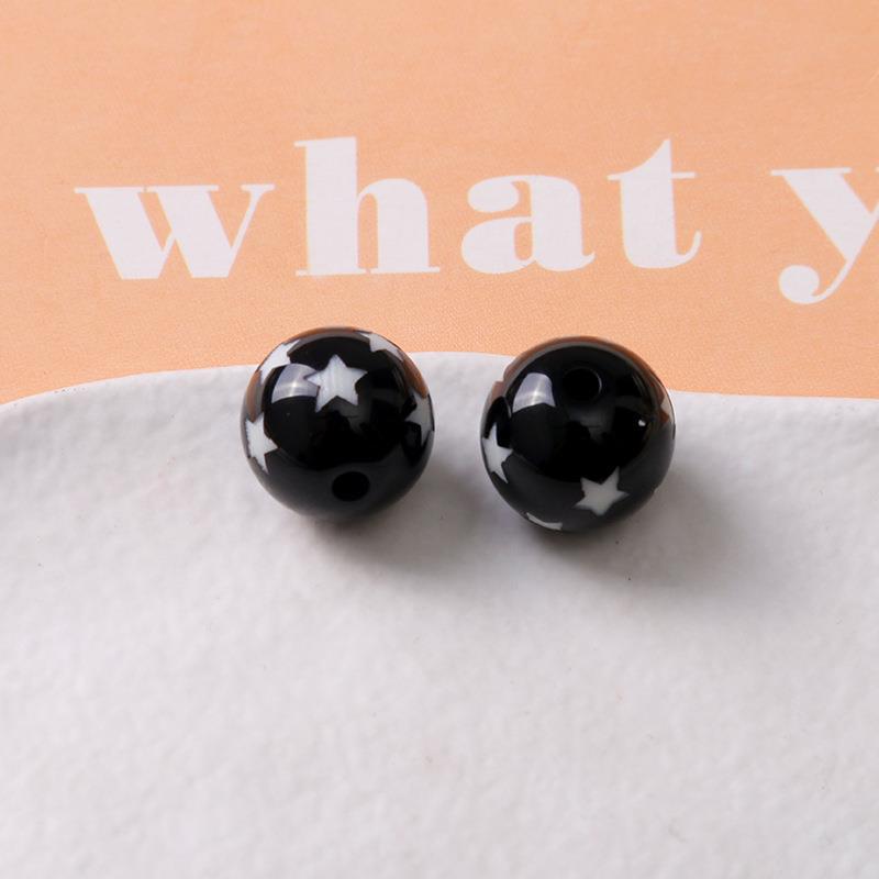 Black five-pointed star beads