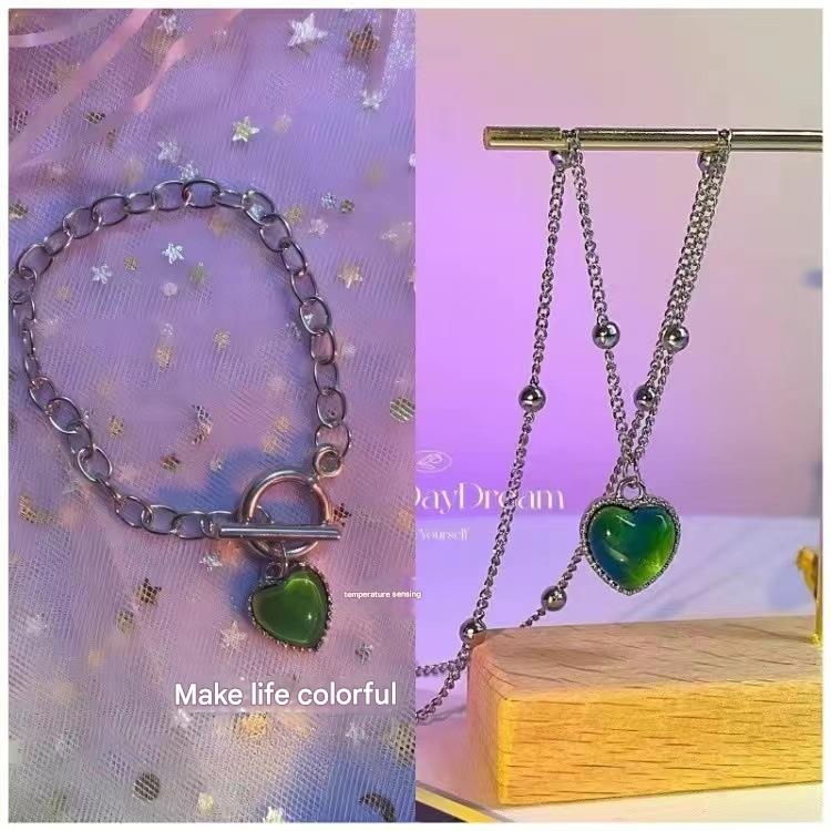 3 color-changing love necklaces   3 bracelets
