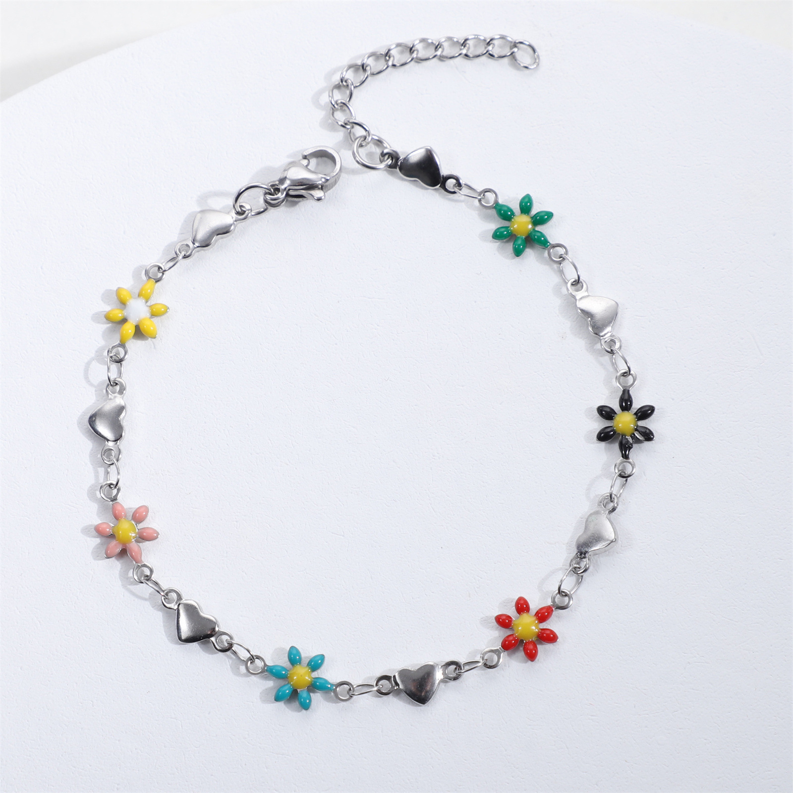 Steel peach heart + colorful chrysanthemum