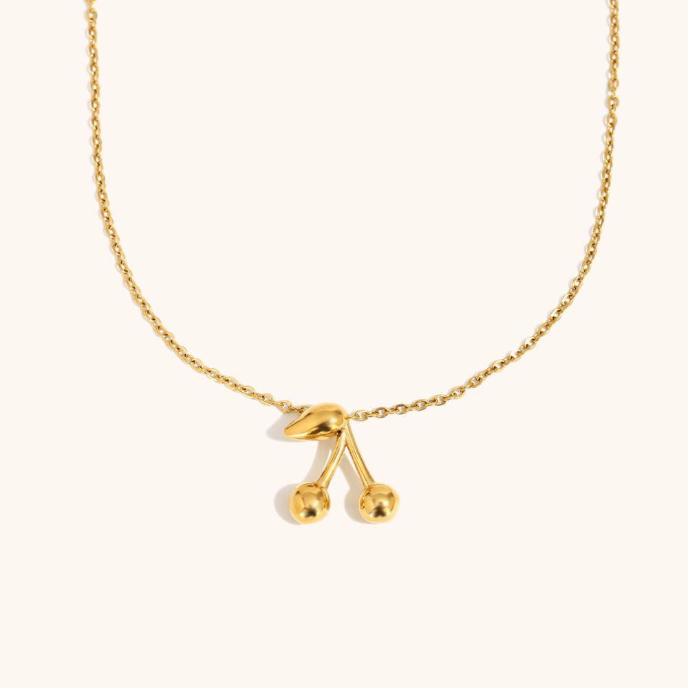 Small cherry necklace-gold