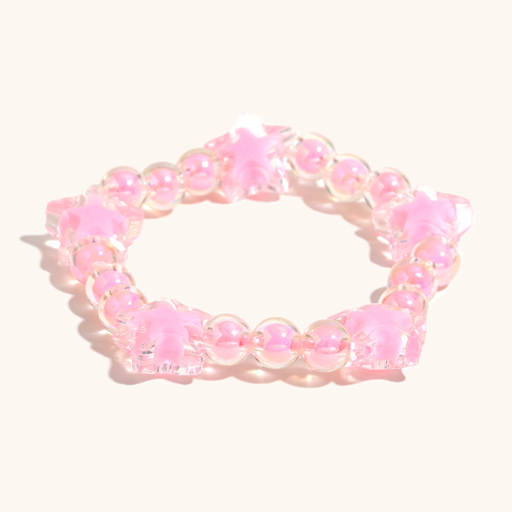 Acrylic color bracelet-pink