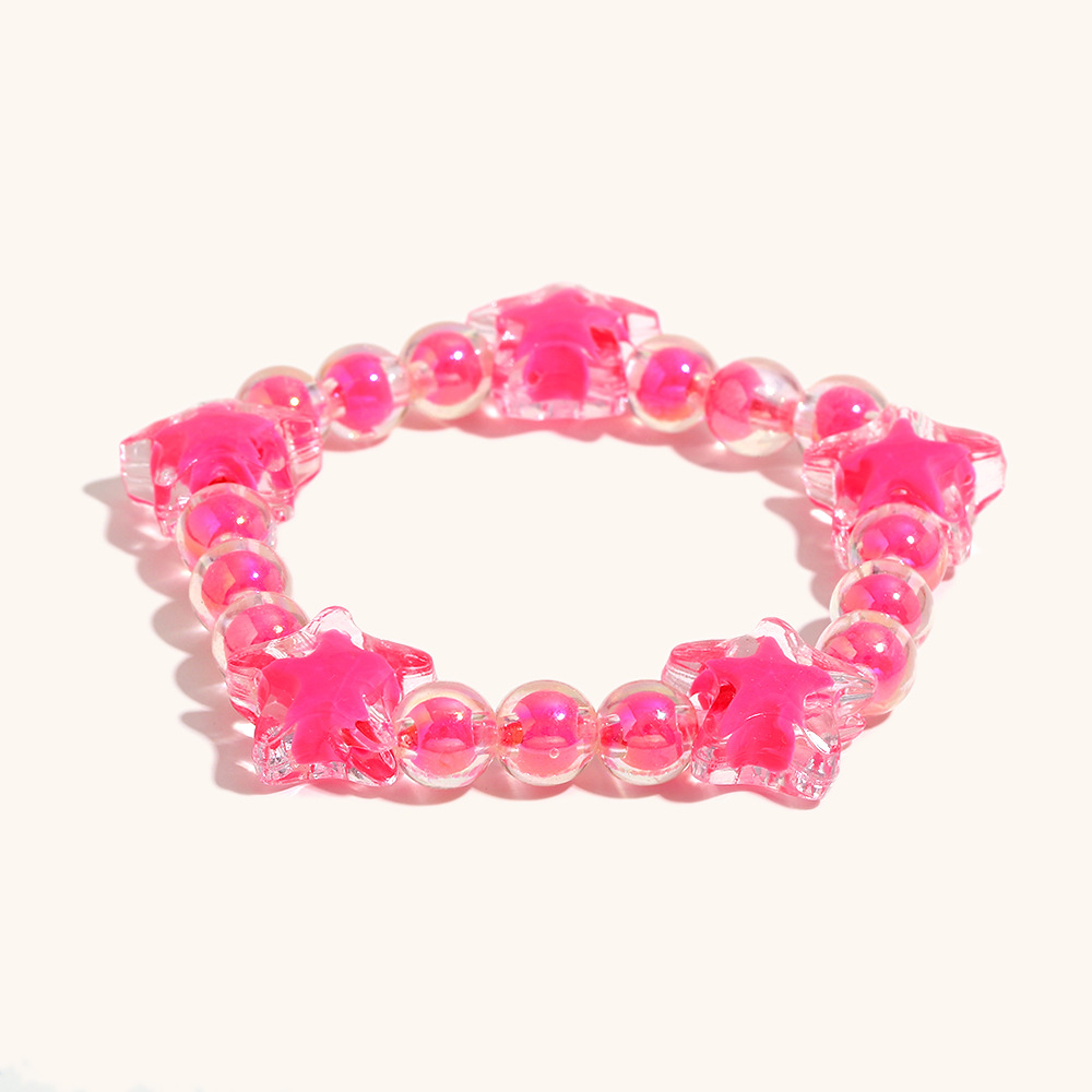 Acrylic color bracelet-rose red