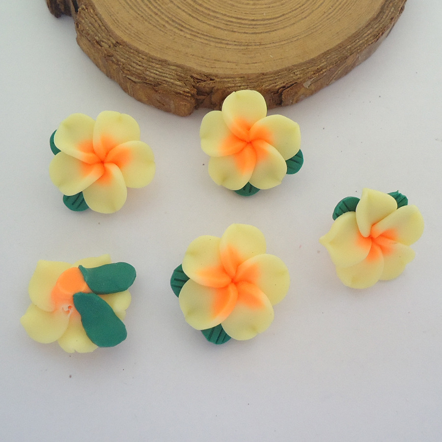 20mm yellow orange heart