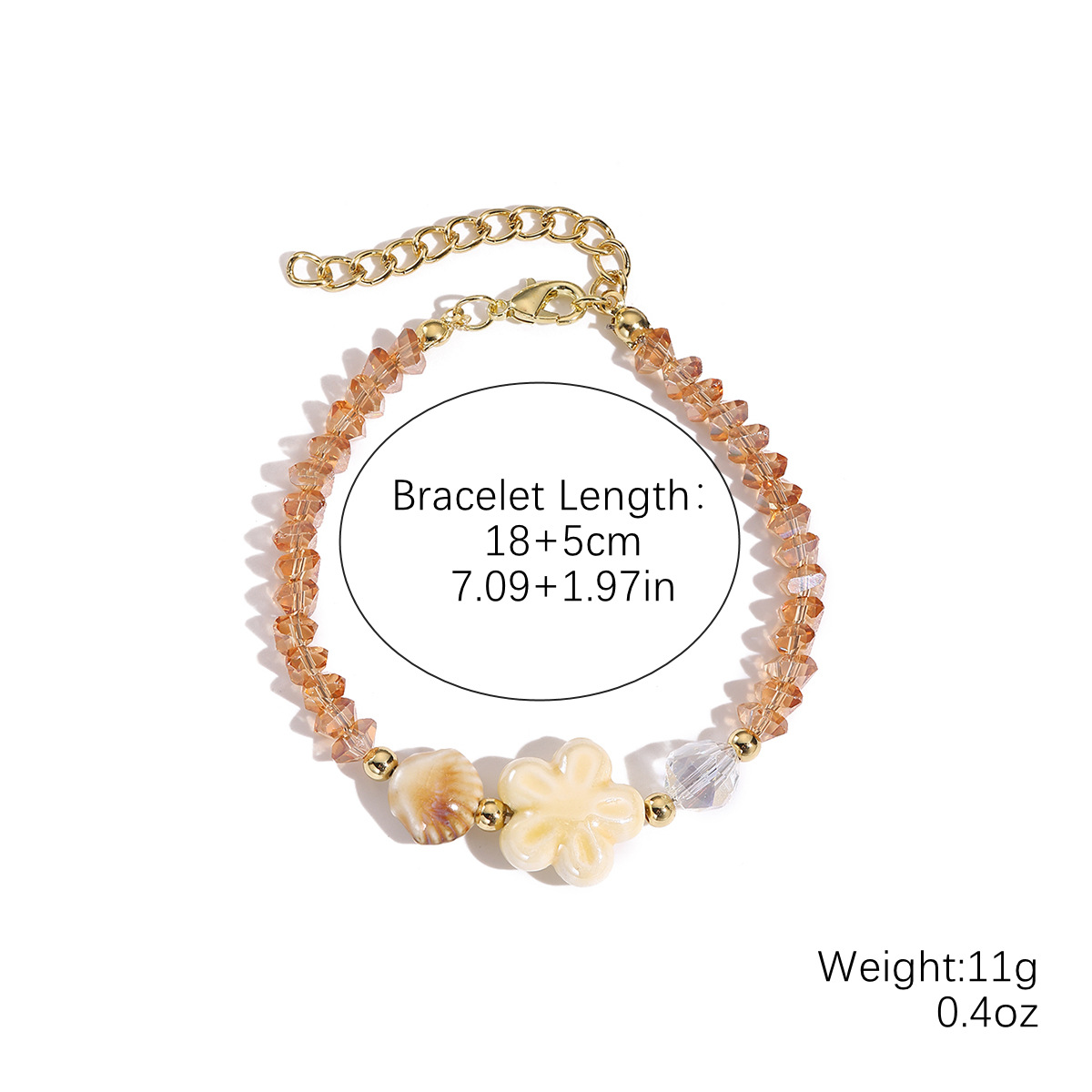 S2504- 16m white flower bracelet