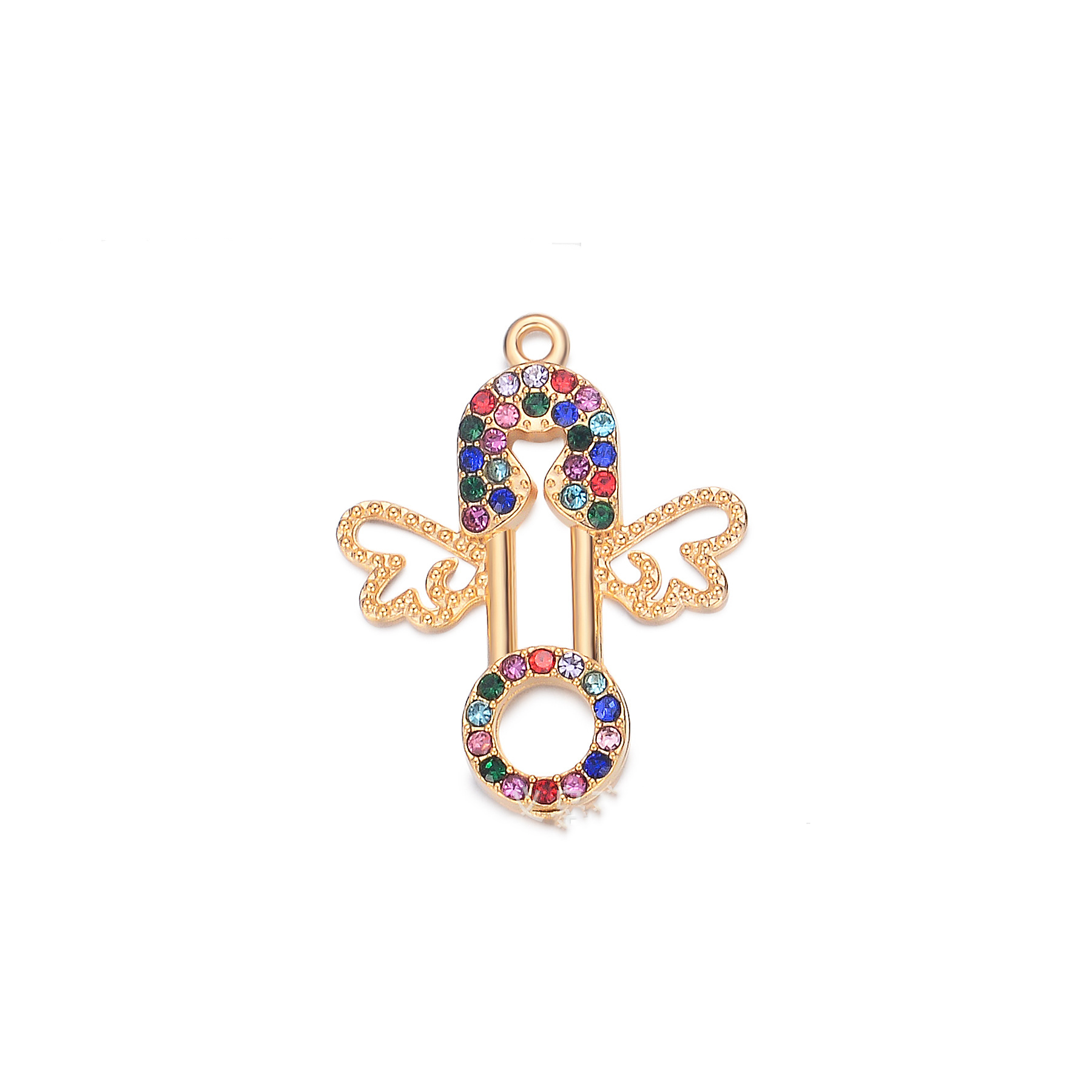 Pin angel colored diamond